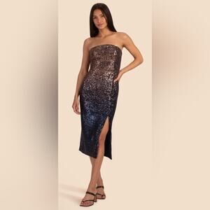NWT New Trina Turk Stella Ombre Sequin Strapless Dress Size 0